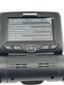 Pruveeo 360 View 4 Channel Dash Cam Front, Rear & Inside SD card included NEW