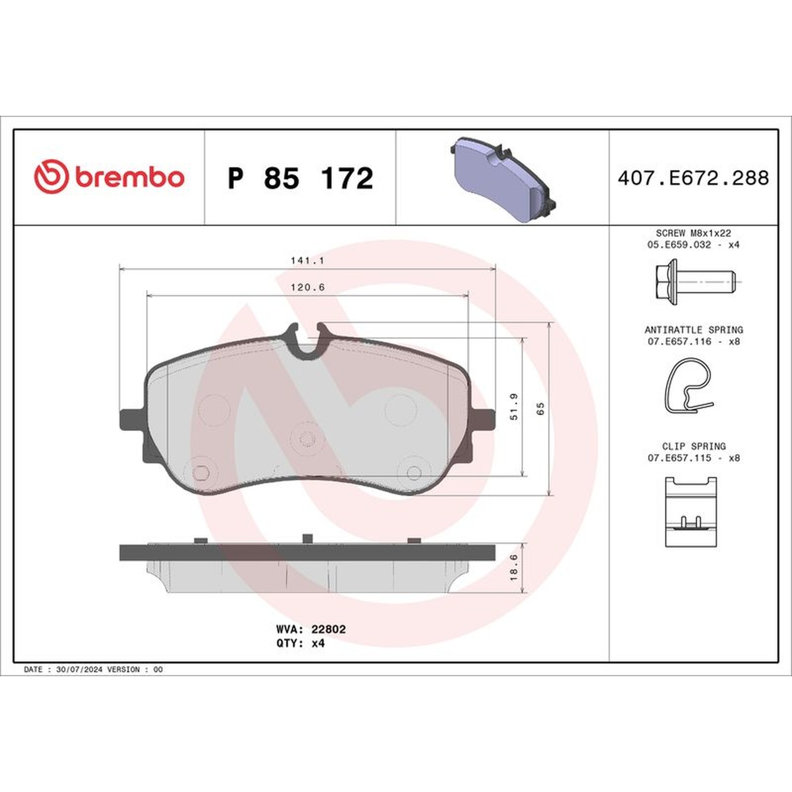 2x ✅Fits BREMBO P 85 172 Brake Pad Set, disc brake P 85 172 Brake pa ⭐UK Seller⭐ - Image 16