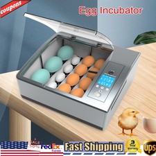 16 Chicken Egg Incubator Fit Hatching Eggs with Automatic Turner Temp Control US