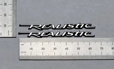 Realistic Speaker Badge Logo Emblem Silver Pair With Self Stick Adhesive 