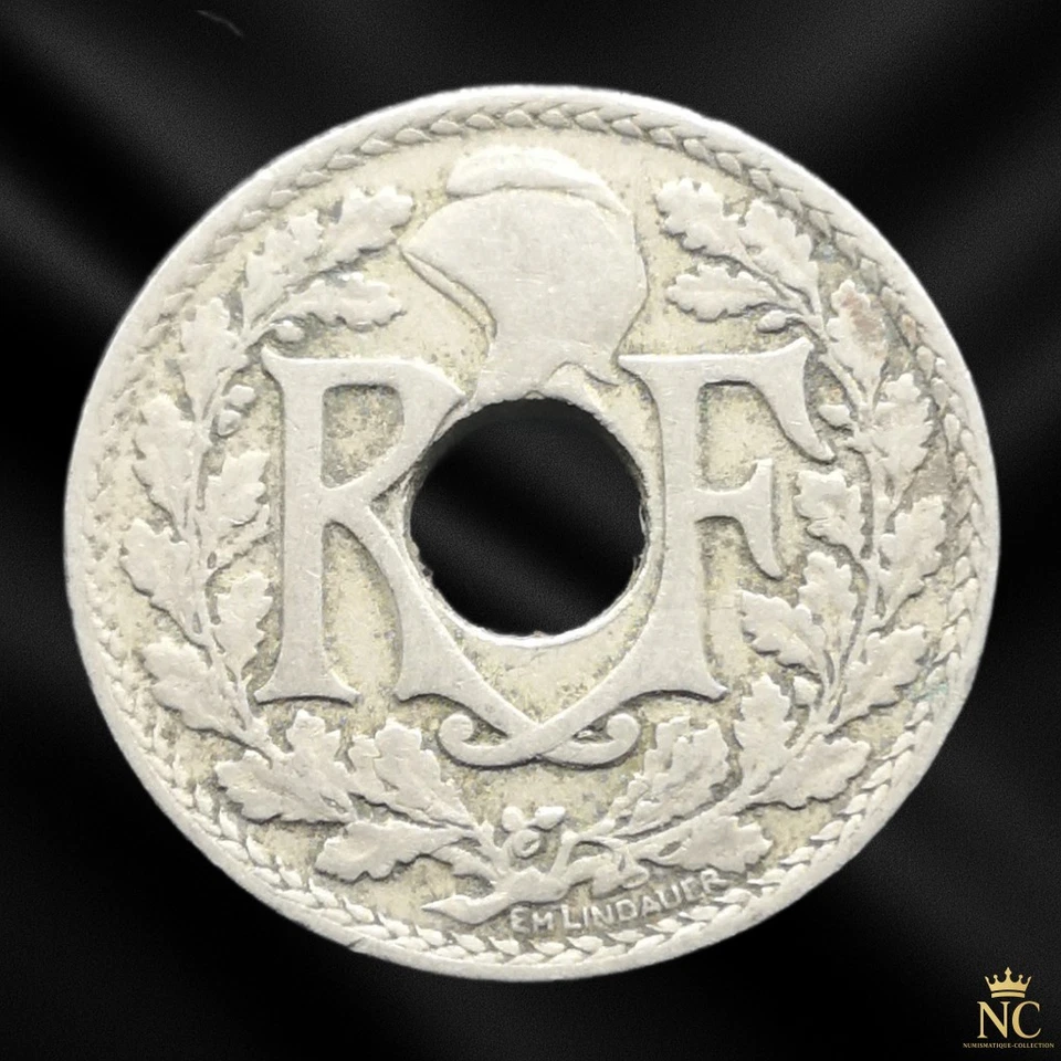 Francia - 1923 Éclair (Poissy) - 10 céntimos Lindauer Cuproníquel (N0483) Foto 2 de 3