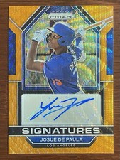 Josue De Paula 2023 Panini Prizm Baseball Signatures Orange Wave Prizm Auto /50