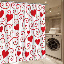 Red Heart Shower Curtain for Bathroom Decor, Cute  Stylish