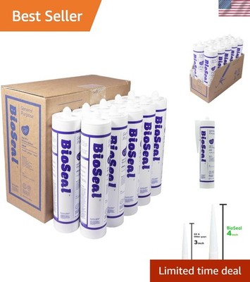 BioSeal 100% Waterproof RTV Silicone Sealant - Clear 10oz Cartridge Pack of 10
