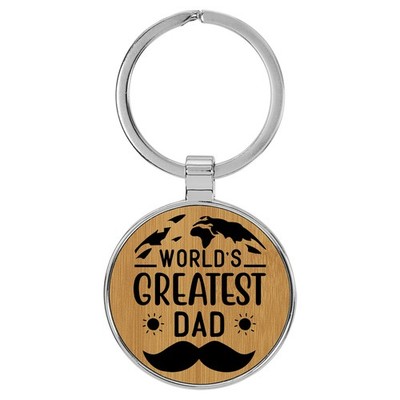 Enthoozies World's Greatest Dad Laser Engraved Leatherette Keychain Backpack