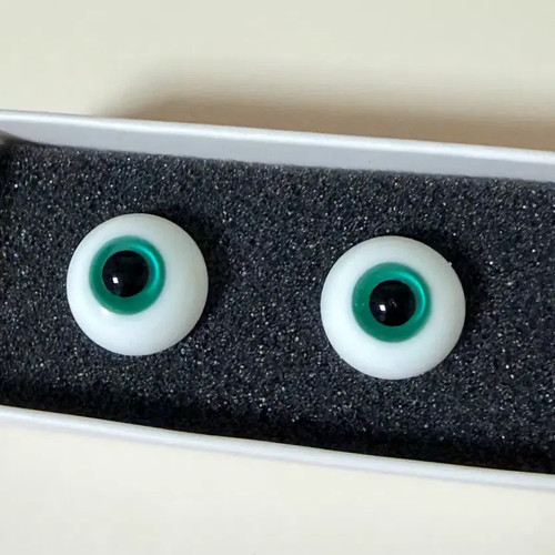 Custom 14mm Mint Green Glass Eyes for Ball-Jointed Doll