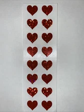 Red Hearts Sticker Sheet Scrapbook Planner Craft Stickers