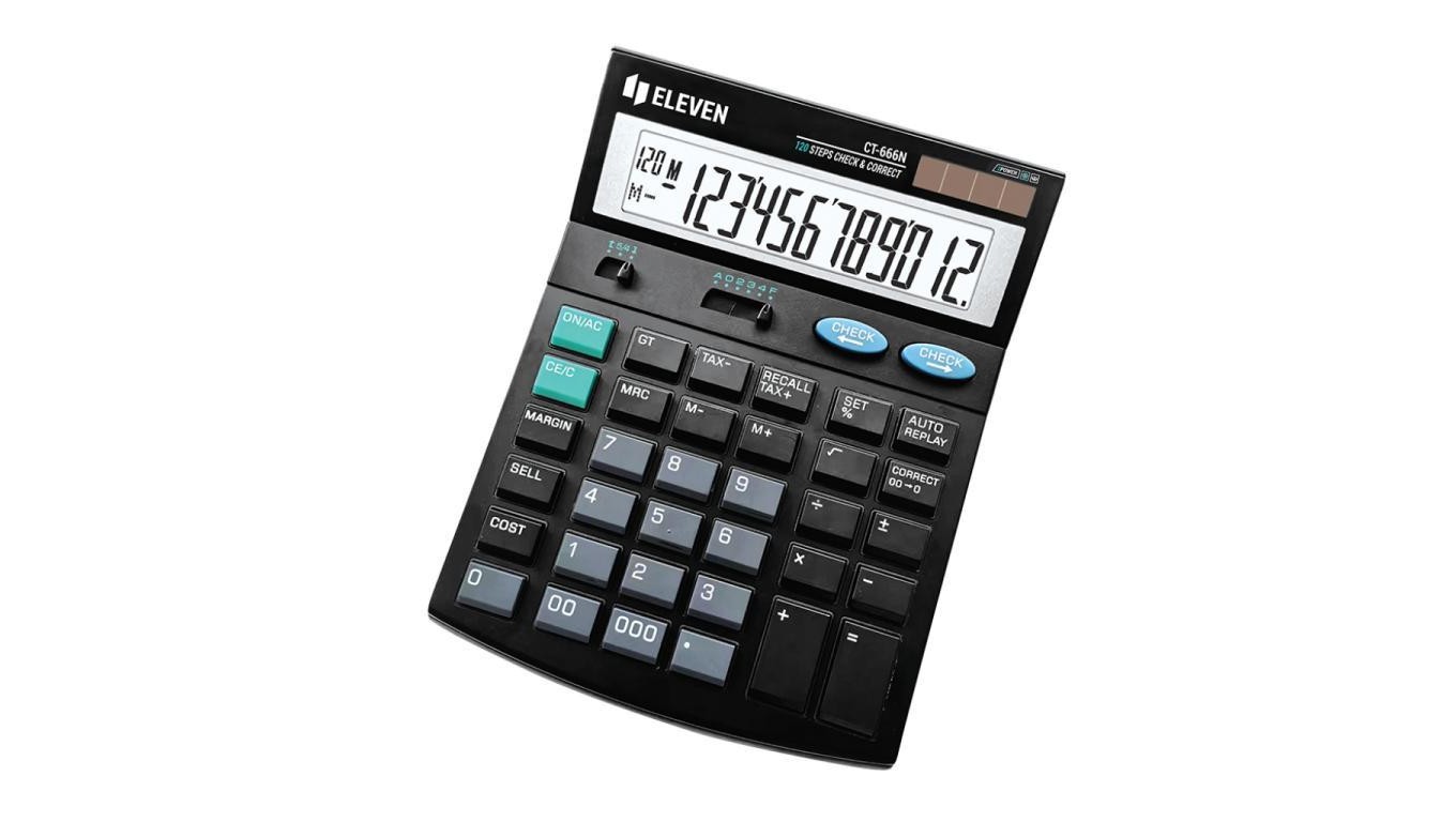 ОДИННАДЦАТЕРИЧНЫЙ калькулятор biurowy CT666N czarny