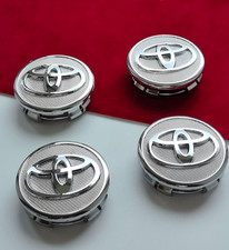 Toyota Wheel Center Caps Silver Hub Chrome Logo For Rims Corolla Prius 2009-2015