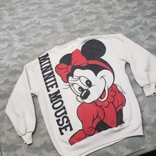 Vintage Walt Disney Sweatshirt Women's XL White Minnie Mouse AOP