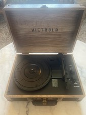 Victrola Journey  Bluetooth suitcase record player faux wood grain. No Cord