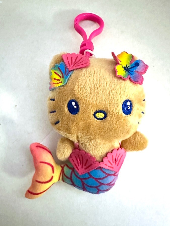 RARE Hawaii Limited Suntan Mermaid Hello Kitty Keychain Plush