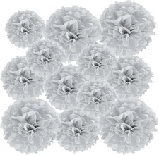 12 St&uuml;ck 10/15/20 cm Pom Poms Papier Blumen, Papierblumen Hochzeitsdeko Seidenpa