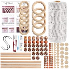 Hdviai 121Pcs Macrame Kit, Supplies 3MM x 109Yards Multicolor