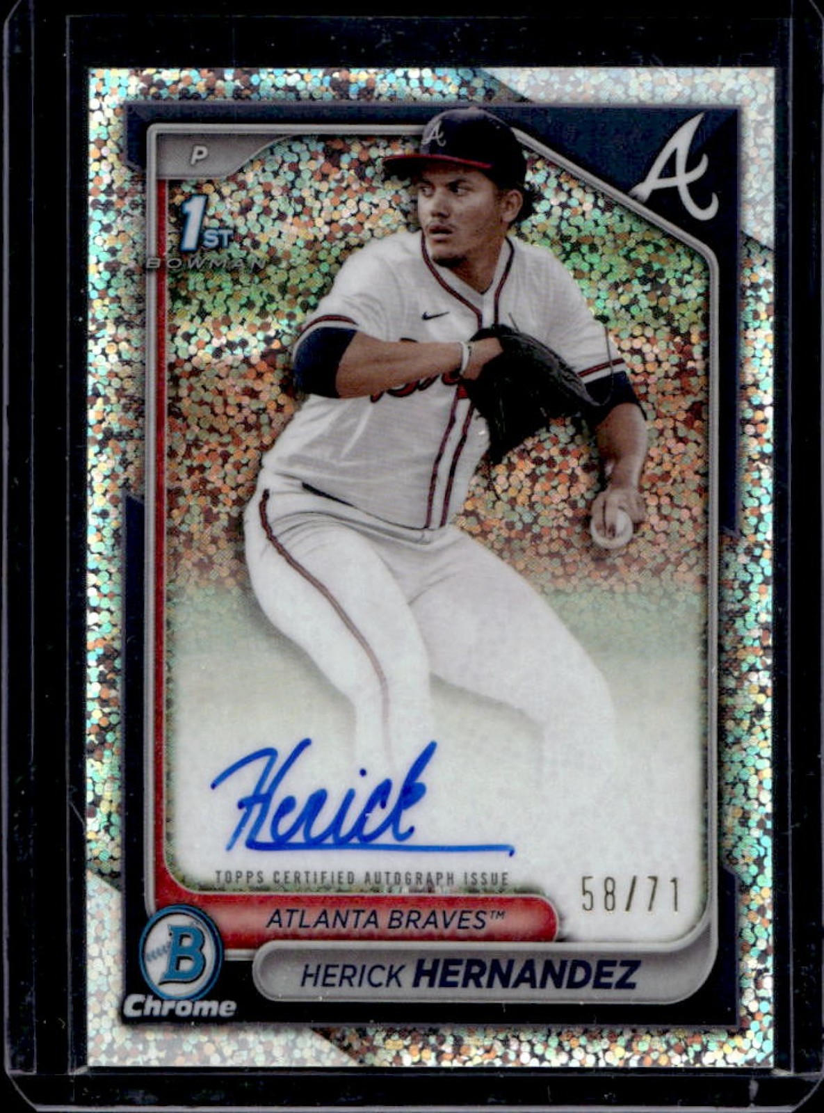 2024 Bowman Draft Herick Hernandez Chrome Auto Sparkles Refractor 1st #58/71