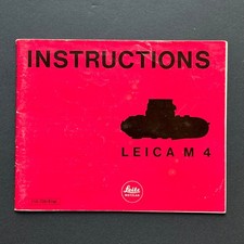 Leica M4 Instruction Booklet Original Manual for Rangefinder Camera ENGLISH