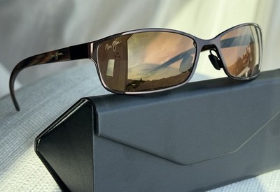 Maui Jim MJ-114-25 Shoreline Brown Frame Polarized HCL Glass Lens Sunglasses Maui Jim Shoreline MJ-114-25 Polarized Sunglasses Brown/Bronze main image 2