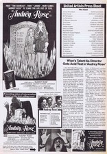 AUDREY ROSE Original Australian Movie Press Sheet Marsha Mason Anthony Hopkins