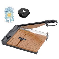 12'' Wood Guillotine Paper Cutter, Heavy Duty Wood Base Paper Trimmer with 32...