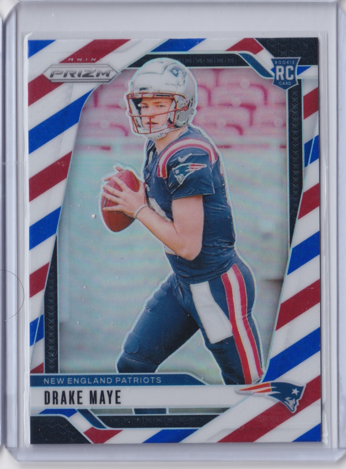 2024 Panini Prizm Drake Maye Red White Blue Prizm Patriots RC #329 SP