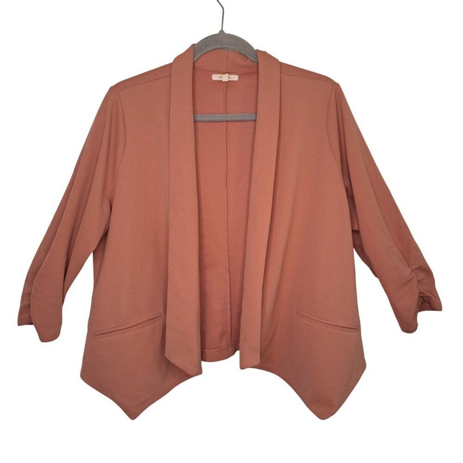 Maurices Dusty Pink Open Front Blazer Jacket Plus Size 1