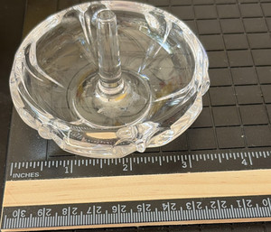 Clear Glass Ring Holder Jewelry Organizer Incised Backstamp Glossy Finish