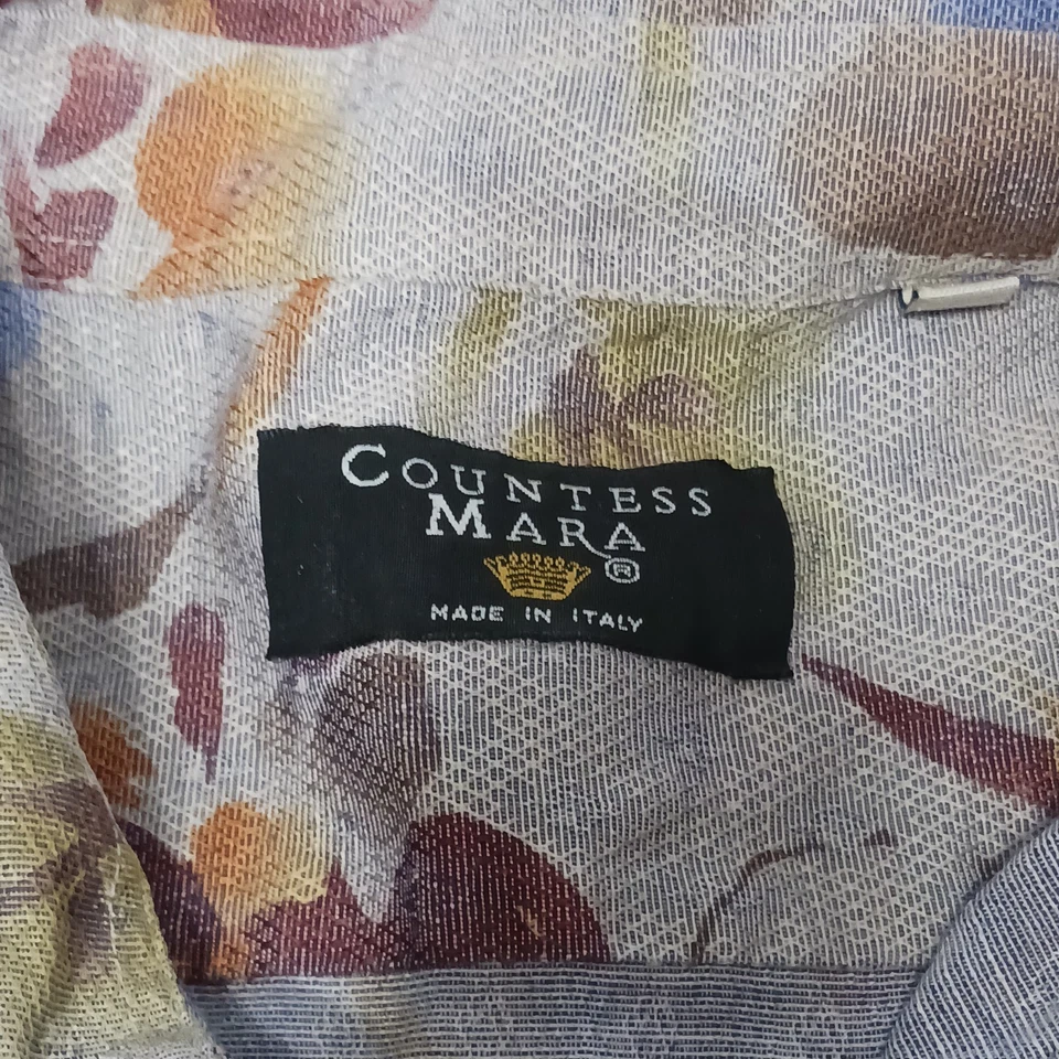 Camisa con botones Countess Mara para hombre grande floral campamento vintage manga corta Foto 3 de 4