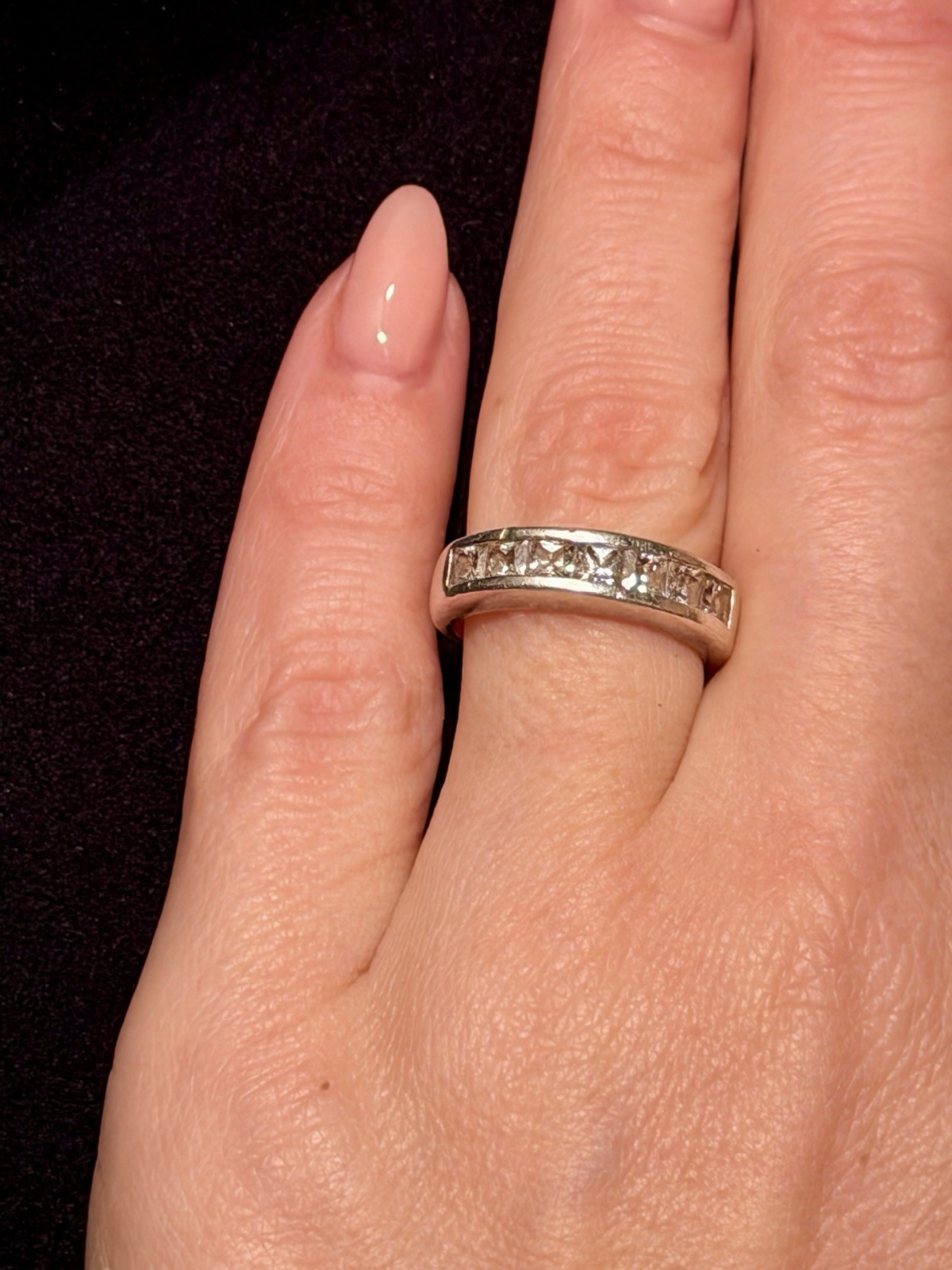 Vintage Fianite Sterling Silver Statement Ring, UKSize L image 4