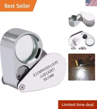 Jeweler Loupe 30x Magnifier with LED Light Compact Metal Construction