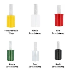 Industrial Strength Mini Hand Stretch Wrap Choose: Size, Gauge, Color & Rolls