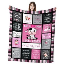 Cow Blanket Gifts for Girls Women Soft Warm Flannel Cows 50"x40" Cow Gifts