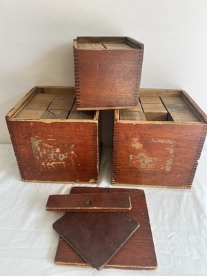 Antique Froebel Kindergarten Gift Milton Bradley Building Blocks Set Of 3