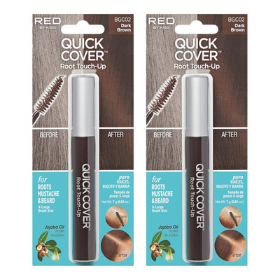 Quick Cover Root Touch Up Rescue (Dark Brown 2 Pack), Mascara Natural Water-Resi