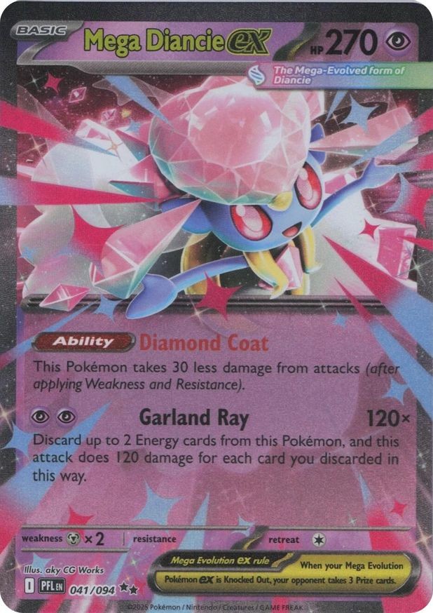 Pokemon Mega Diancie ex (41/146) Phantasmal Flames LP HOLO