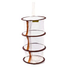 3-Layer Zipper Drying Basket - Black Mesh Hanging Rack for Herbs, Plants & Bra