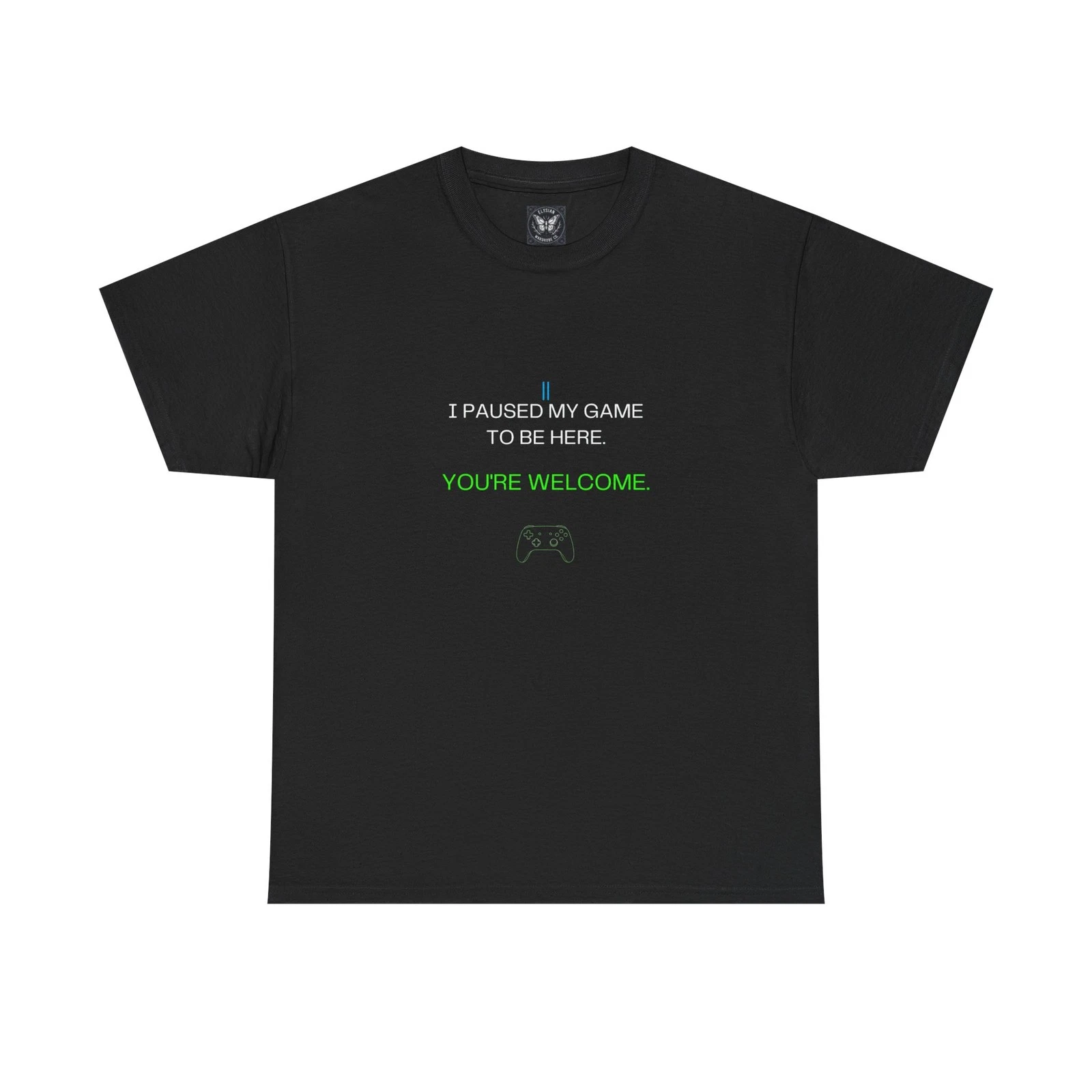 I Paused My Game To Be Here T-Shirt Funny Gamer Graphic Tee Black Cotton Gift To