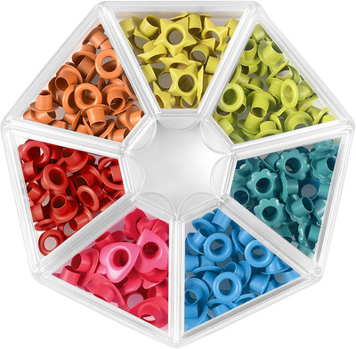 210 Pcs 5Mm Metal Eyelets with Storage Box 3/16 Inch Colors Eyelets 4