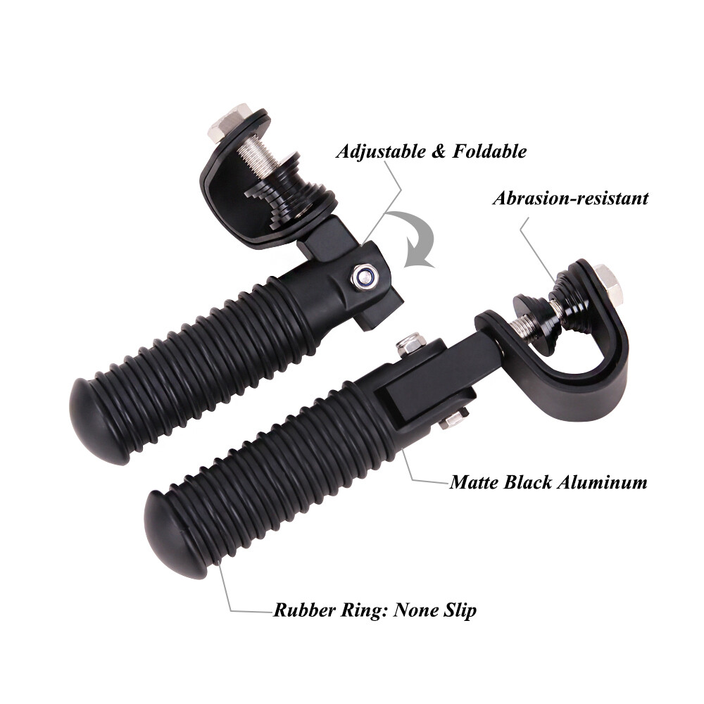 Motorcycle Highway Engine Guard Crash Bars With Fold-Up Foot Pegs For Harley, Yamaha, Honda, Suzuki & More