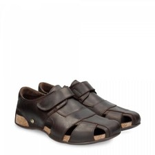 Image of Panama Jack Men’s Leather Sandals Fletcher Basic C1 Brown Walking Sliders