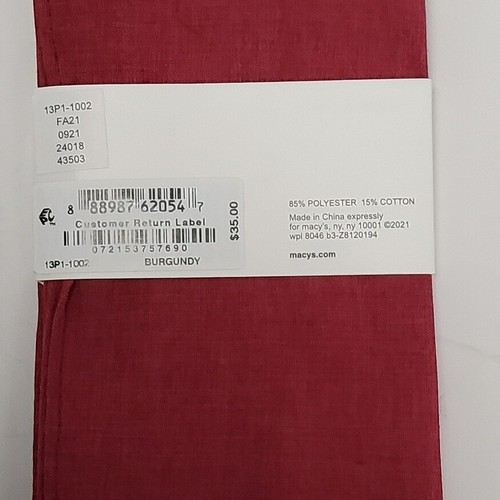 Bar III Mens Pocket Square Burgundy Style 12.5 x 12.5 professional casual NWT - Picture 3 of 3