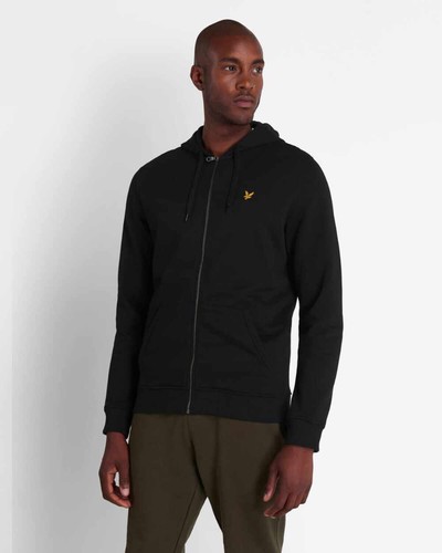 LYLE \u0026 SCOTT ZIP THROUGH HOODIE IN JET 