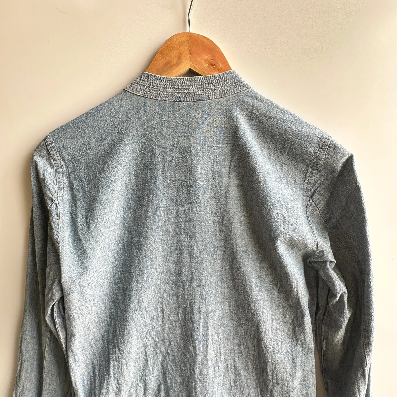VETEMENTS J. Abito Crew Denim Tunica Plissettato Chambray Casual Taglia 4 Mini Boho Classico