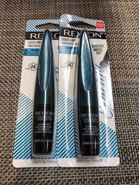 Лот из 2 Жидкая подводка Revlon Colorstay Exactify 104 цвета Голубой русалки 2490₽
