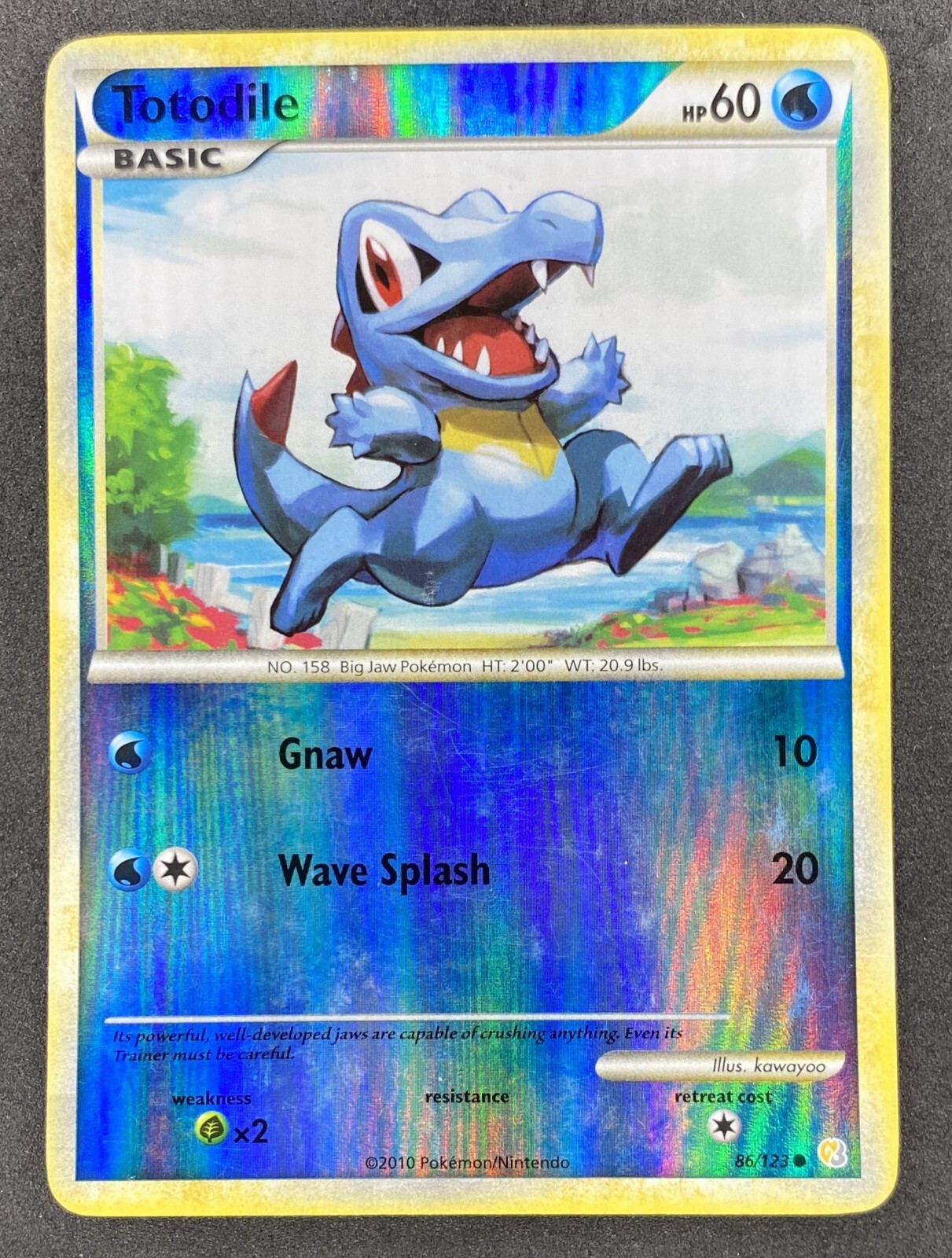 Pokémon Totodile Reverse Holo 86/123 HS HeartGold & SoulSilver LP
