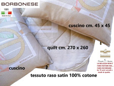 BORBONESE ; QUILT TRAPUNTINO MATRIMONIALE + 2 CUSCINI CM. 45 X 45