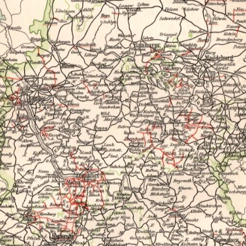 Deutsches Reich +Karte der Staatsbahnen und Privatbahnen 1895+ Schienennetz - Bild 2 von 3
