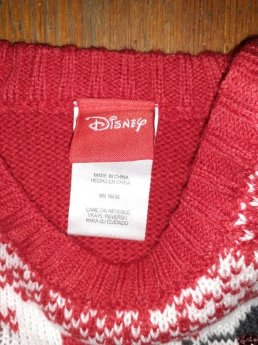 Disney Baby Mickey Minnie Mouse Navidad Vacaciones Suéter Camisa 6-9 Meses NUEVA - Imagen 4 de 5