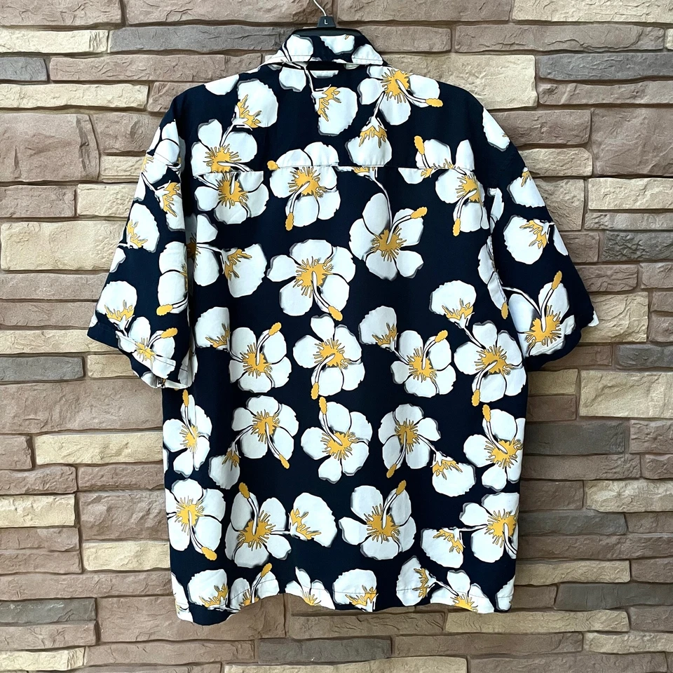 Camisa Aloha Hawaiana Tropical Grande Tiki Burnside Estampado Floral Botón Foto 4 de 4