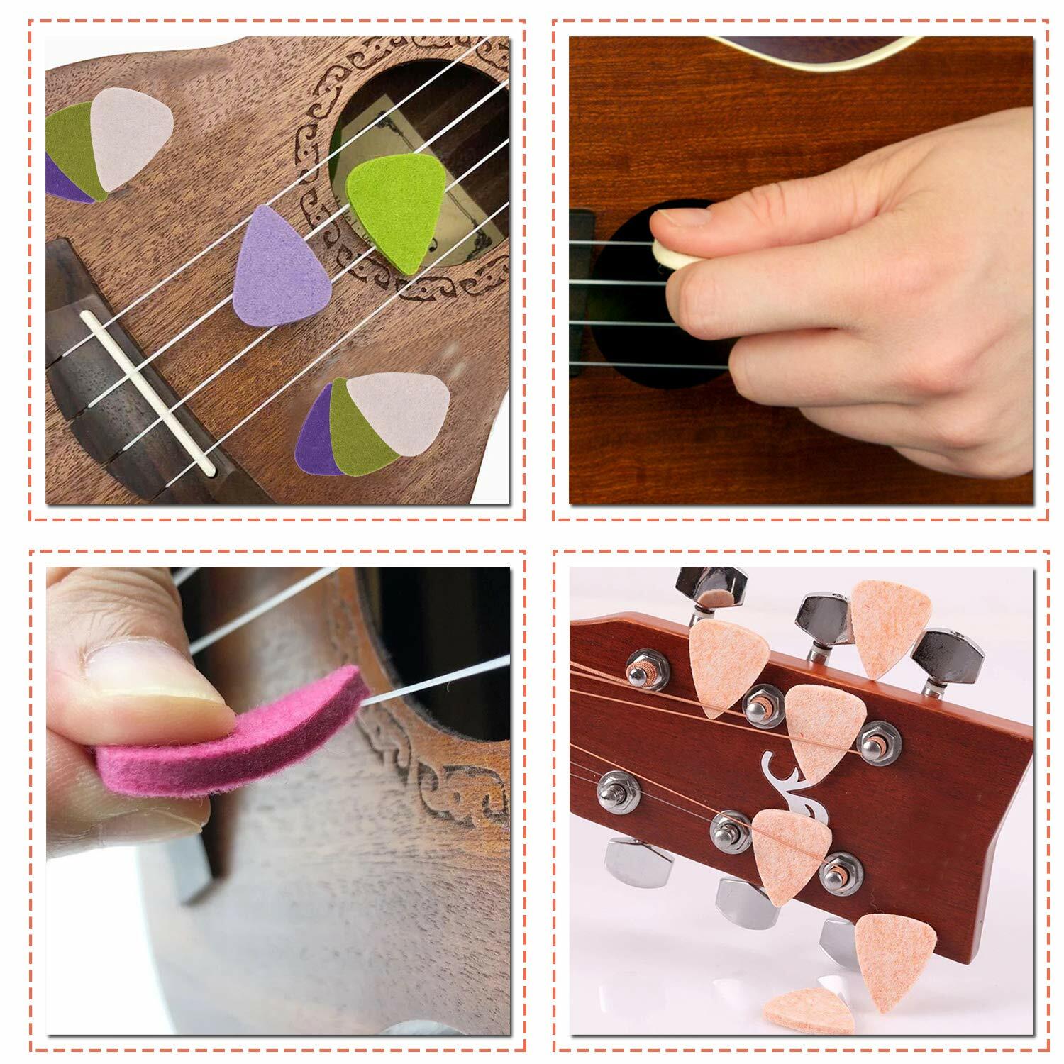 10pcs Felt Soft Guitar Plectrum Acoustic Electric Ukulele Bass Guitar