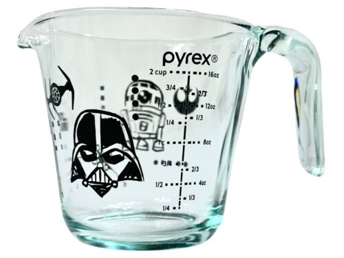 Pyrex Star Wars Measuring Cup Darth Vader R2D2 Glass Graduated NEW 2 Cups/16oz - Picture 1 of 21